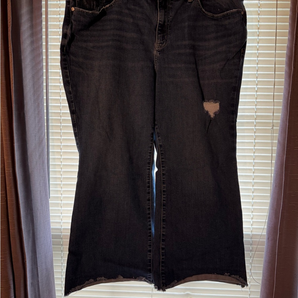 Lane Bryant Black Flare Wide Leg Jeans